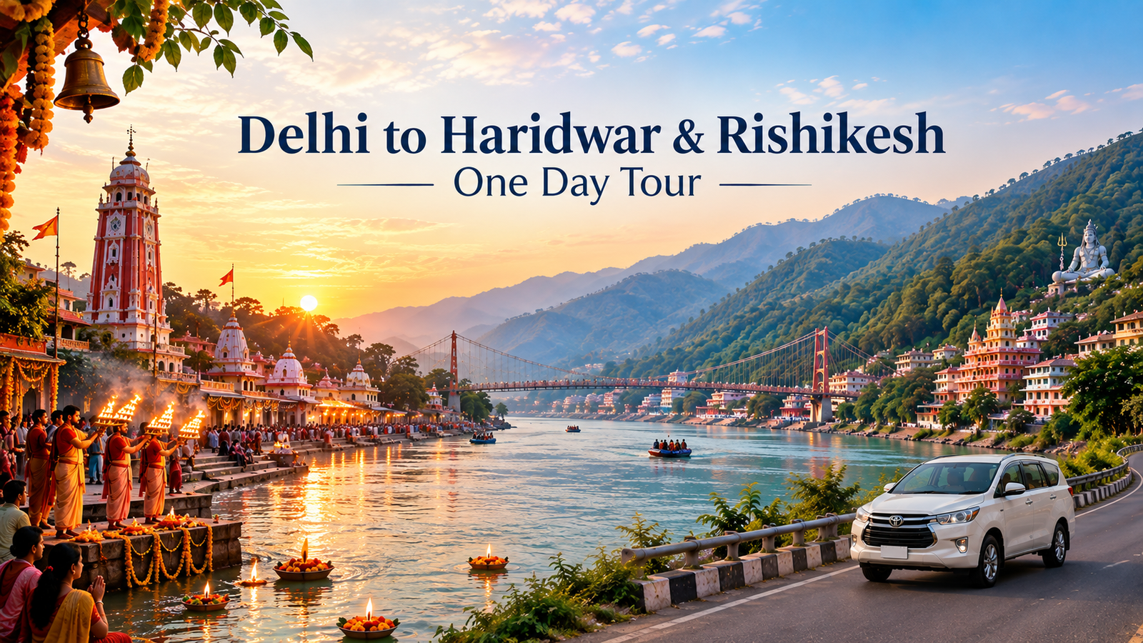Delhi to Haridwar and Rishikesh One Day Tour by Car A Perfect Spiritual Getaway